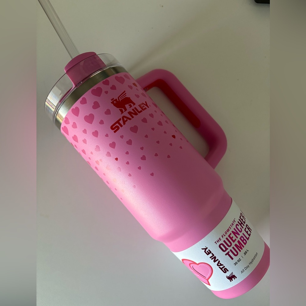 Stanley -limited edition Pink Tumbler. Heart Design. Valentine. Target 2025